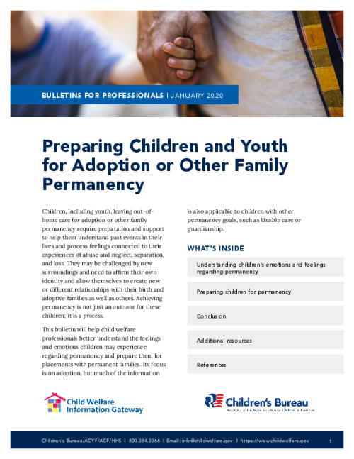 Preparing Children and Youth for Adoption or Other Family Permanency