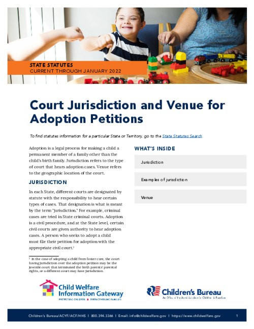 Court Jurisdiction and Venue for Adoption Petitions