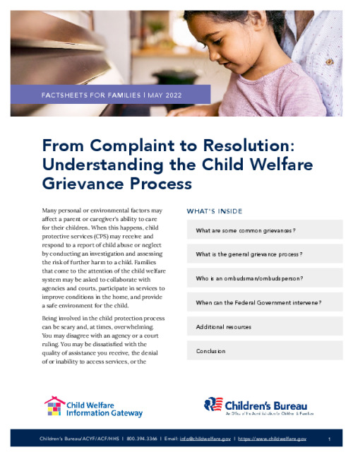 From Complaint to Resolution: Understanding the Child Welfare Grievance Process
