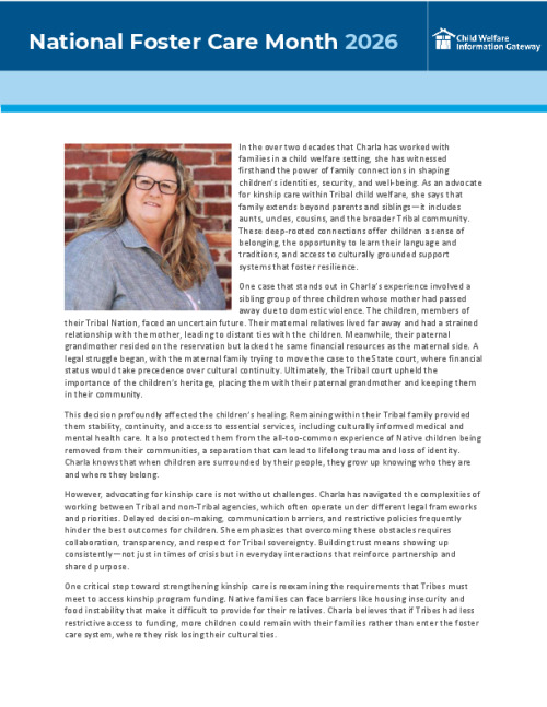 Charla M. Reflections Story National Foster Care Month 2026
