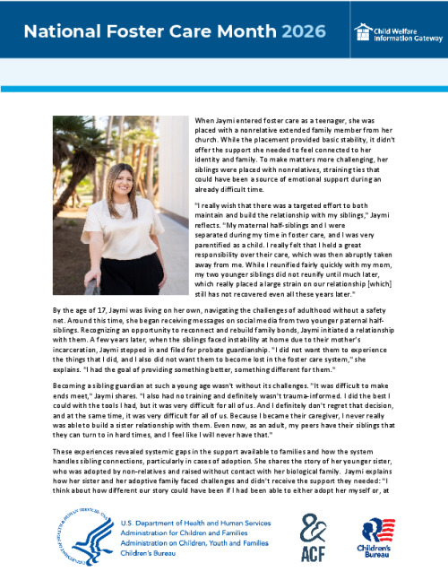 Jaymi's Reflections Story National Foster Care Month 2026