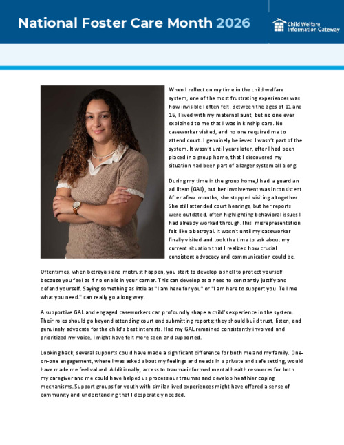 Maci's Reflections Story National Foster Care Month 2026