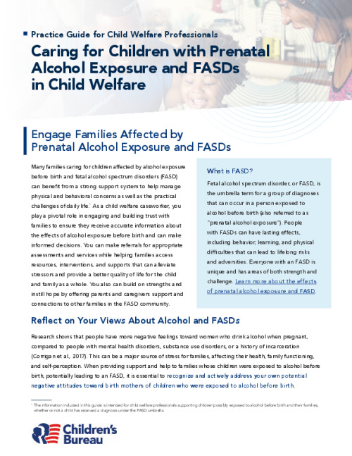Practice Guide 2: Engage Families Affected by Prenatal Alcohol Exposure and FASDs