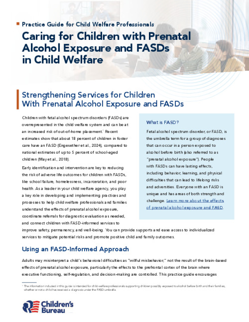 Practice Guide 4: Strengthening Services for Children With Prenatal Alcohol Exposure and FASDs