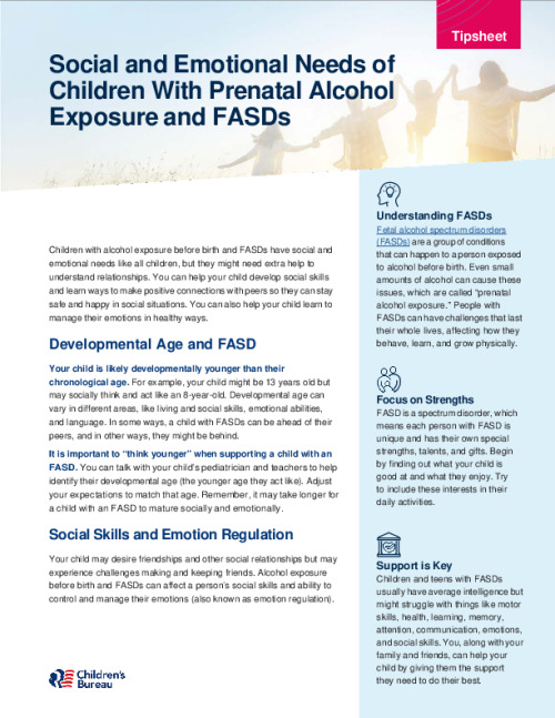Social and Emotional Needs of Children With Prenatal Alcohol Exposure and FASDs