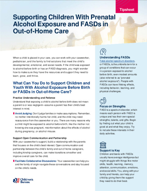 Supporting Children With Prenatal Alcohol Exposure and FASDs in Out-of-Home Care