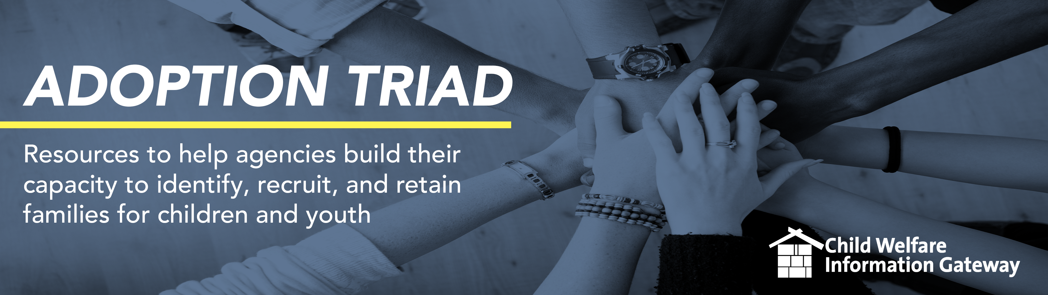 Adoption Triad banner with overlapping hands